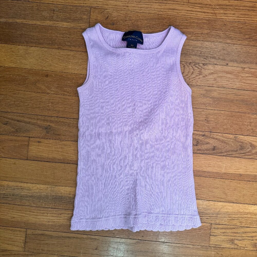 Charter Club Ribbed Light Purple Tank